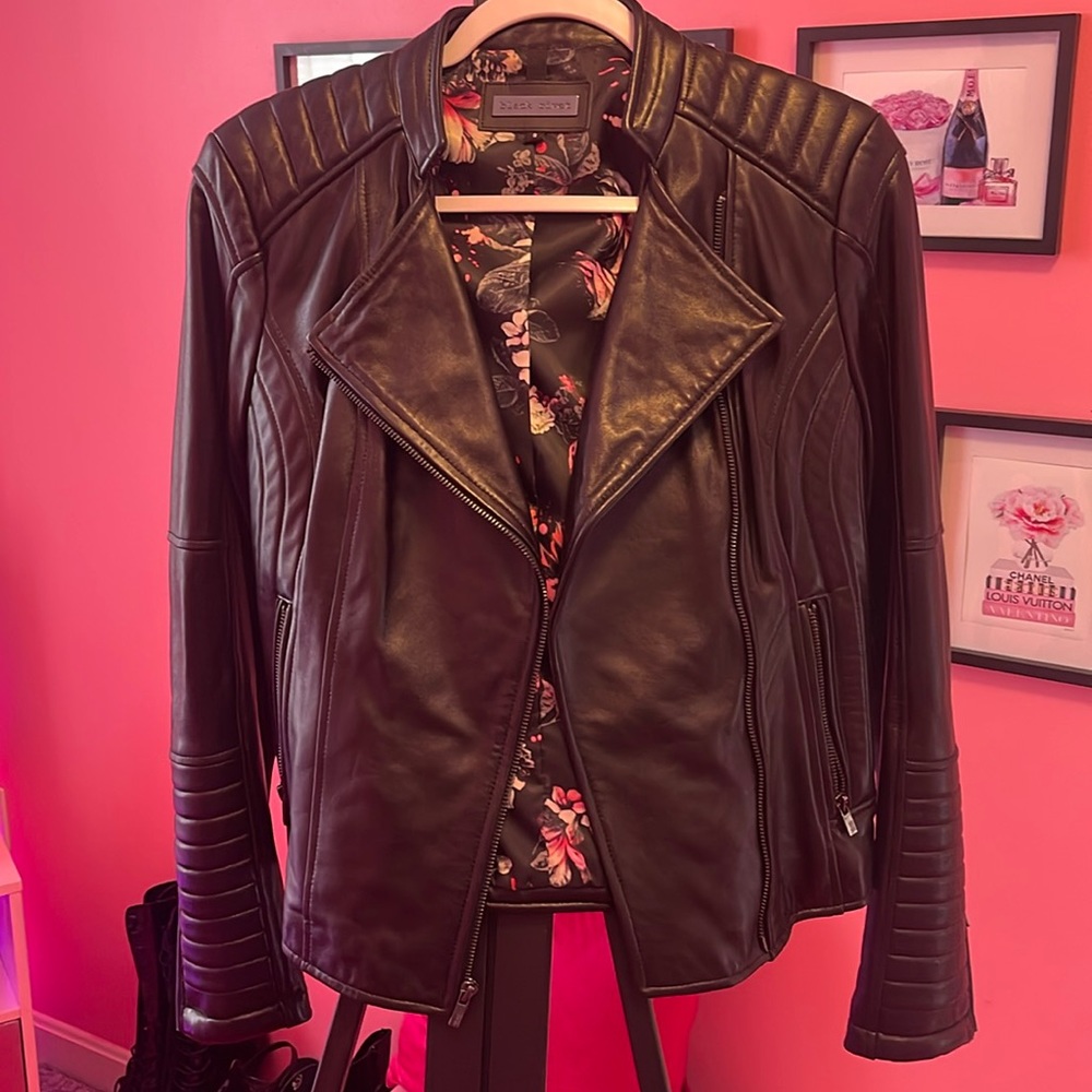 BLACK RIVET GENUINE LEATHER JACKET NWOT